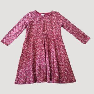 GYMBOREE Maroon Floral Print Long Sleeved Dress Girls Size 3